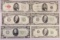 Lot of (6) U.S. Currency. Silver Certificates, Legal Tender & FRN. $60 FV.