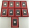 Lot of (9) Brown Box Eisenhower Dollar Silver Proofs. Includes (7) 1971 & (2) 1974.