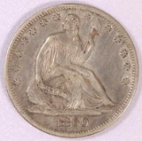 1860 O Seated Liberty Half Dollar.
