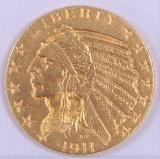 1911 $5.00 Indian Gold.