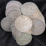 Lot of (30) Walking Liberty Half Dollars.