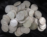 Lot of (100) Mixed Date Walking Liberty Half Dollars.