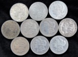 Lot of (10) Morgan Dollars Mixed Date San Francisco Mint.