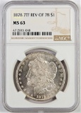 1878 7TF Rev of 78 Morgan Dollar. NGC Certified MS63.