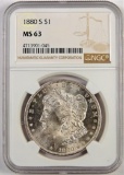 1880 S Morgan Dollar. NGC Certified MS63.