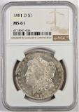 1881 O Morgan Dollar. NGC Certified MS61.