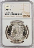 1883 CC Morgan Dollar. NGC Certified MS64.