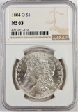 1884 O Morgan Dollar. NGC Certified MS65.
