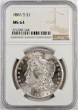 1885 S Morgan Dollar. NGC Certified MS63.