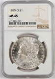 1885 O Morgan Dollar. NGC Certified MS65.