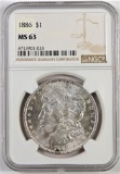 1886 Morgan Dollar. NGC Certified MS63.