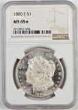 1880 S Morgan Dollar. NGC Certified MS65*.