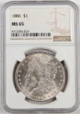 1886 Morgan Dollar. NGC Certified MS65.