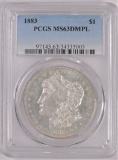1883 Morgan Dollar. PCGS Certified MS63DMPL.