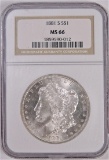 1881 S Morgan Dollar. NGC Certified MS66.