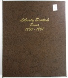 Seated Liberty Dime Collection in Dansco Album 6122. ?1839-1891. 25 Coins.