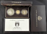 1989 3 Coin Silver & Gold Proof United States Congressional Commemorative Set.?