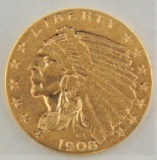 1908 $2.50 Indian Gold.