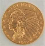 1912 $2.50 Indian Gold.