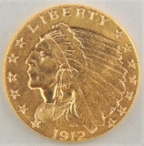 1912 $2.50 Indian Gold.