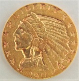 1911 $5.00 Indian Gold.