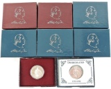 Lot of (8) 1982 George Washington Silver Half Dollar Commemoratives.