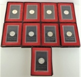 Lot of (9) Brown Box Eisenhower Dollar Silver Proofs. Includes (7) 1971 & (2) 1974.