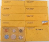 Lot of (10) 1963 Proof Sets in original envelopes. (6) still sealed.