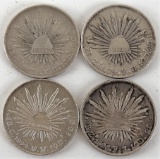 Lot of (4) Mexico 8 Reales includes?1873, 1874, 1894 & 1896.