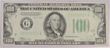 1934-C $100 Federal Reserve Note. Serial # G10258924A.