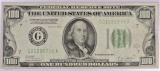 1928-A $100 Federal Reserve Note. ?Serial # G01686776A.