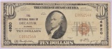 1929 $10 National Currency Note Decatur Illinois CH#4920.?