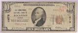 1929 $10 National Currency Note Rockford Illinois CH#11679.