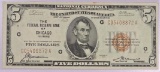 1929 $5 Federal Reserve Note Chicago Serial # G05406872A.