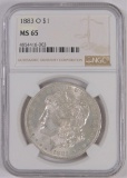 1883 O Morgan Dollar. NGC Certified MS65.