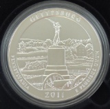 2011 Gettysburg America The Beautiful 5 oz. .999 Silver in box with COA.