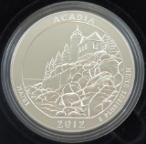 2012 Acadia America The Beautiful 5 oz. .999 Silver in box with COA.