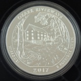 2017 Ozark Riverways America The Beautiful 5 oz. .999 Silver in box with COA.