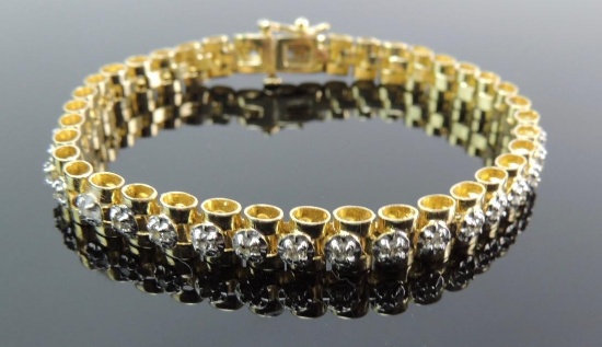 14k Yellow Gold Diamond Bracelet