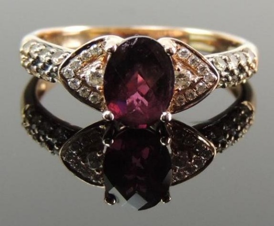 Le Vian 14k Rose Gold Garnet and Diamond Ring