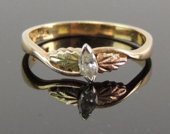 10k Black Hills Gold Diamond Ring