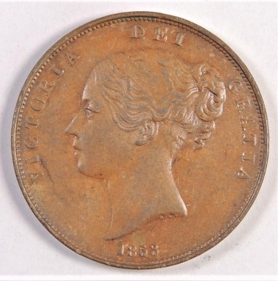 1853 Great Britain Penny Victoria.