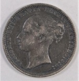1869 Great Britain Shilling Victoria.