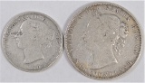 Lot of (2) Newfoundland Coins includes 1890 20 Cents & 1900 50 Cents.