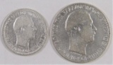 Lot of (2) 1901 Crete Coins includes Drachma & 50 Lepta.