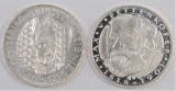 Lot of (2) Germany - Federal Republic 5 Mark includes 1966 & 1968 Proof.