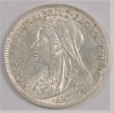 1899 Great Britain 6 Pence Victoria.