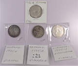 Lot of (4) Different Date Germany Third Reich Silver Coins.