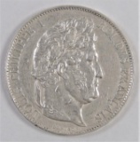 1846-BB France 5 Francs Laureate head right.