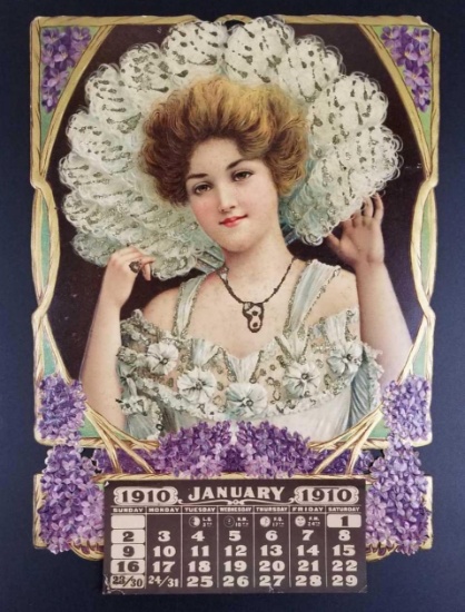 Beautiful Chromolithograph Calendar from 1910